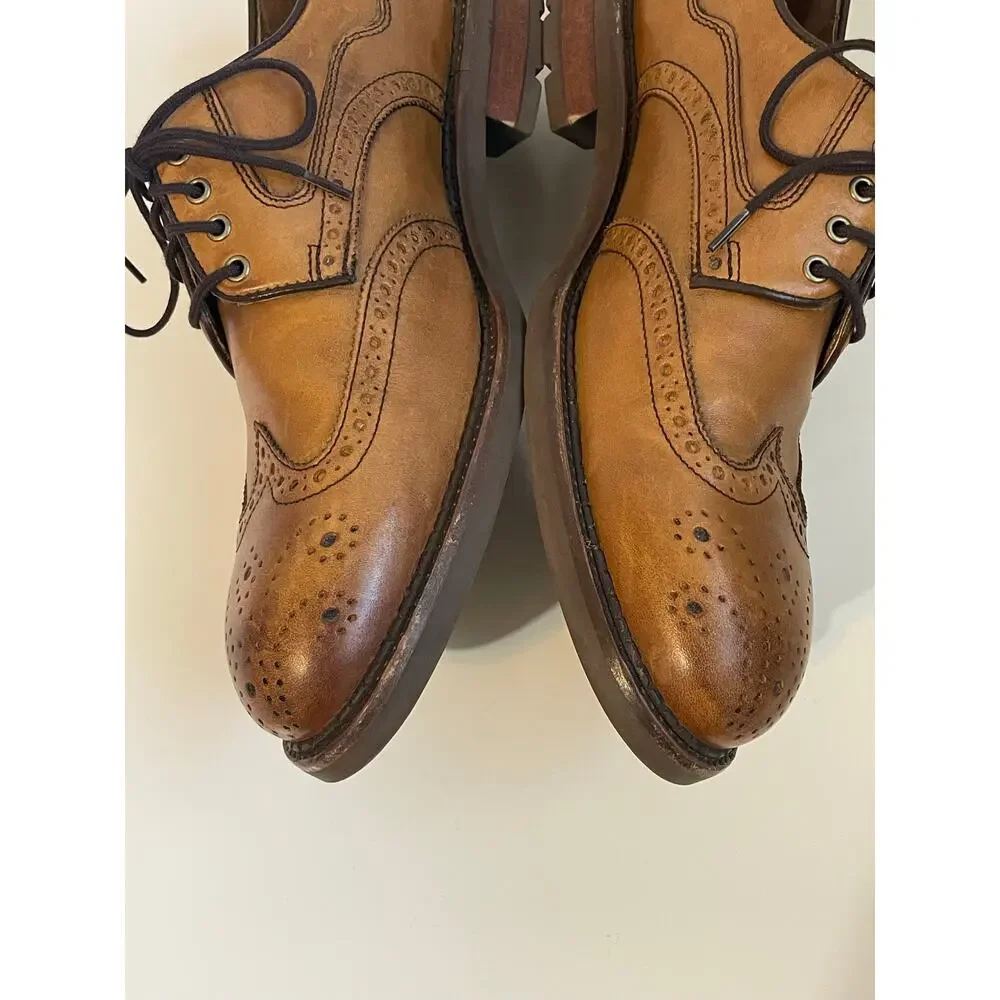 Johnston & Murphy Men’s Tan Brown Wingtip Dress Shoes Size 8.5M